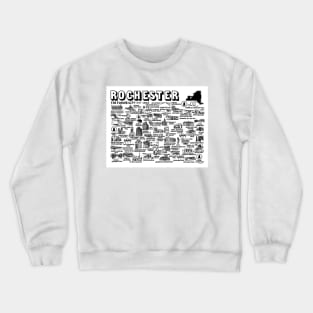 Rochester New York Map Art Crewneck Sweatshirt